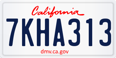 CA license plate 7KHA313