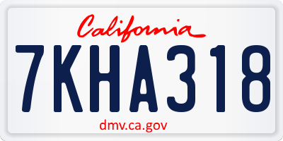 CA license plate 7KHA318