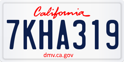 CA license plate 7KHA319