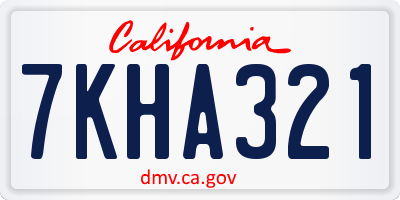 CA license plate 7KHA321