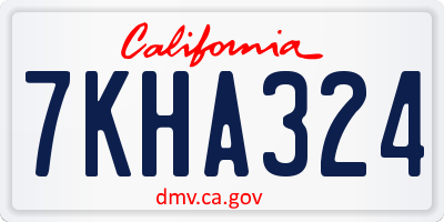 CA license plate 7KHA324
