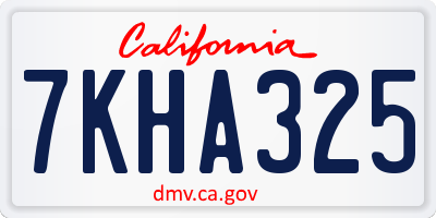 CA license plate 7KHA325