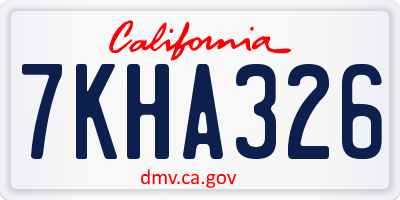 CA license plate 7KHA326