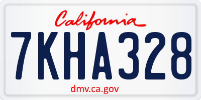 CA license plate 7KHA328