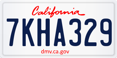 CA license plate 7KHA329