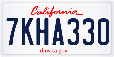CA license plate 7KHA330