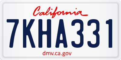 CA license plate 7KHA331