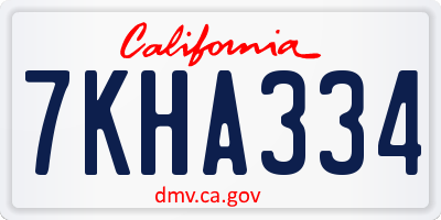 CA license plate 7KHA334