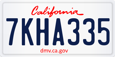 CA license plate 7KHA335