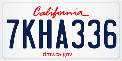 CA license plate 7KHA336