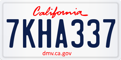 CA license plate 7KHA337