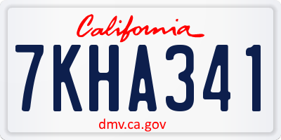 CA license plate 7KHA341