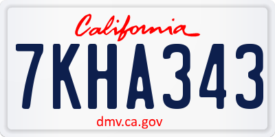 CA license plate 7KHA343