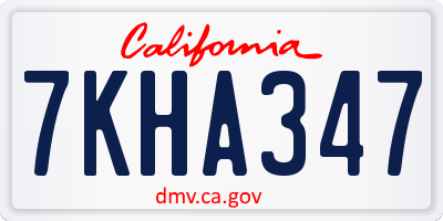 CA license plate 7KHA347