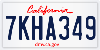 CA license plate 7KHA349