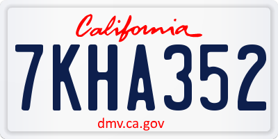 CA license plate 7KHA352