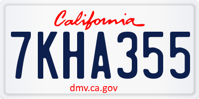 CA license plate 7KHA355