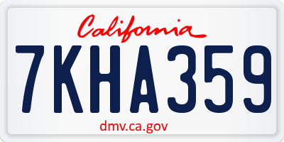 CA license plate 7KHA359