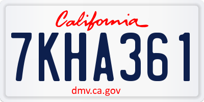 CA license plate 7KHA361