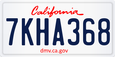CA license plate 7KHA368