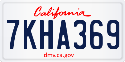 CA license plate 7KHA369