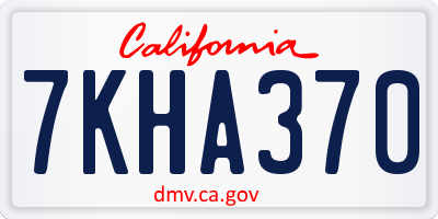 CA license plate 7KHA370