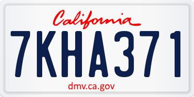 CA license plate 7KHA371