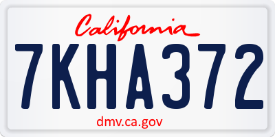 CA license plate 7KHA372