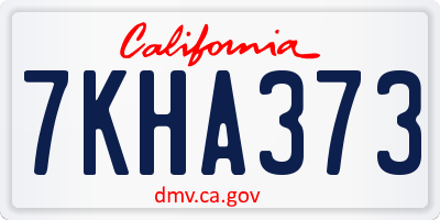 CA license plate 7KHA373