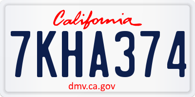 CA license plate 7KHA374