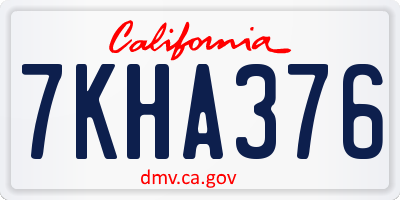 CA license plate 7KHA376