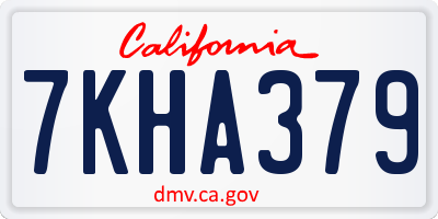 CA license plate 7KHA379