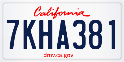 CA license plate 7KHA381