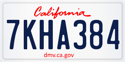 CA license plate 7KHA384