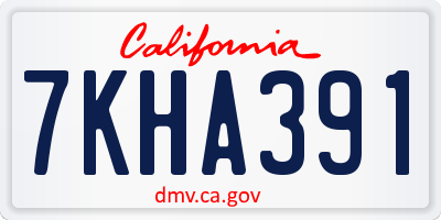CA license plate 7KHA391