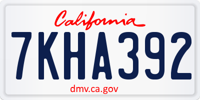 CA license plate 7KHA392
