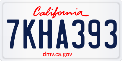 CA license plate 7KHA393