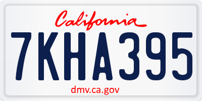 CA license plate 7KHA395