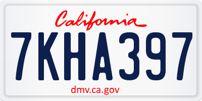 CA license plate 7KHA397