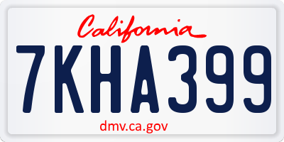 CA license plate 7KHA399