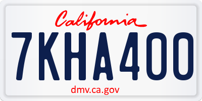 CA license plate 7KHA400
