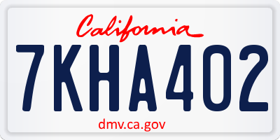 CA license plate 7KHA402