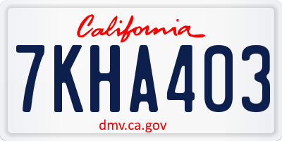 CA license plate 7KHA403