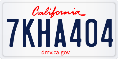 CA license plate 7KHA404