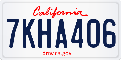 CA license plate 7KHA406