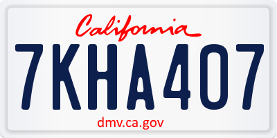 CA license plate 7KHA407