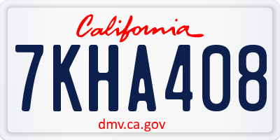 CA license plate 7KHA408