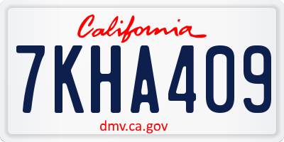 CA license plate 7KHA409