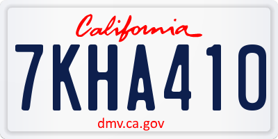 CA license plate 7KHA410