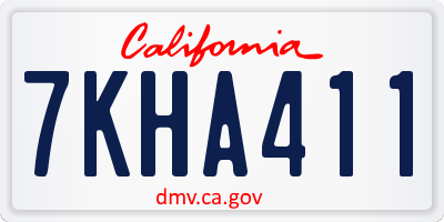 CA license plate 7KHA411